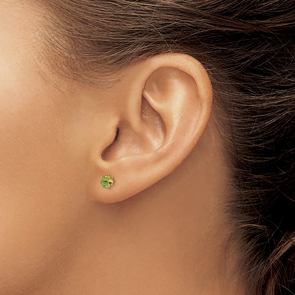 14k Madi K 4mm CZ Birthstone (Aug) Screwback Earrings (SE166)
