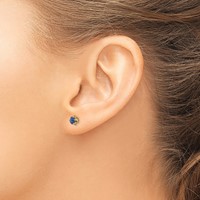 14K Madi K 4mm Round CZ September Birthstone Screwback Post Earrings view 3