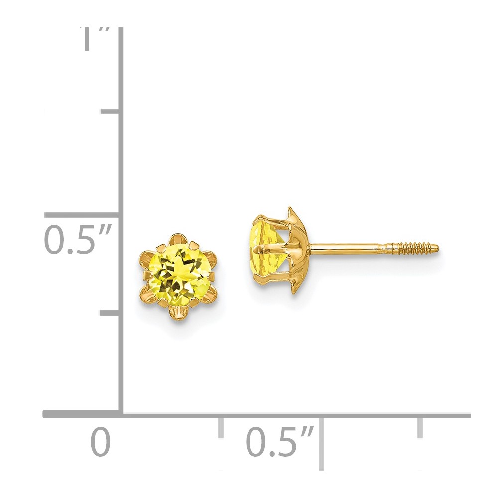 14k Madi K 4mm CZ Birthstone (Nov) Screwback Earrings (SE169)