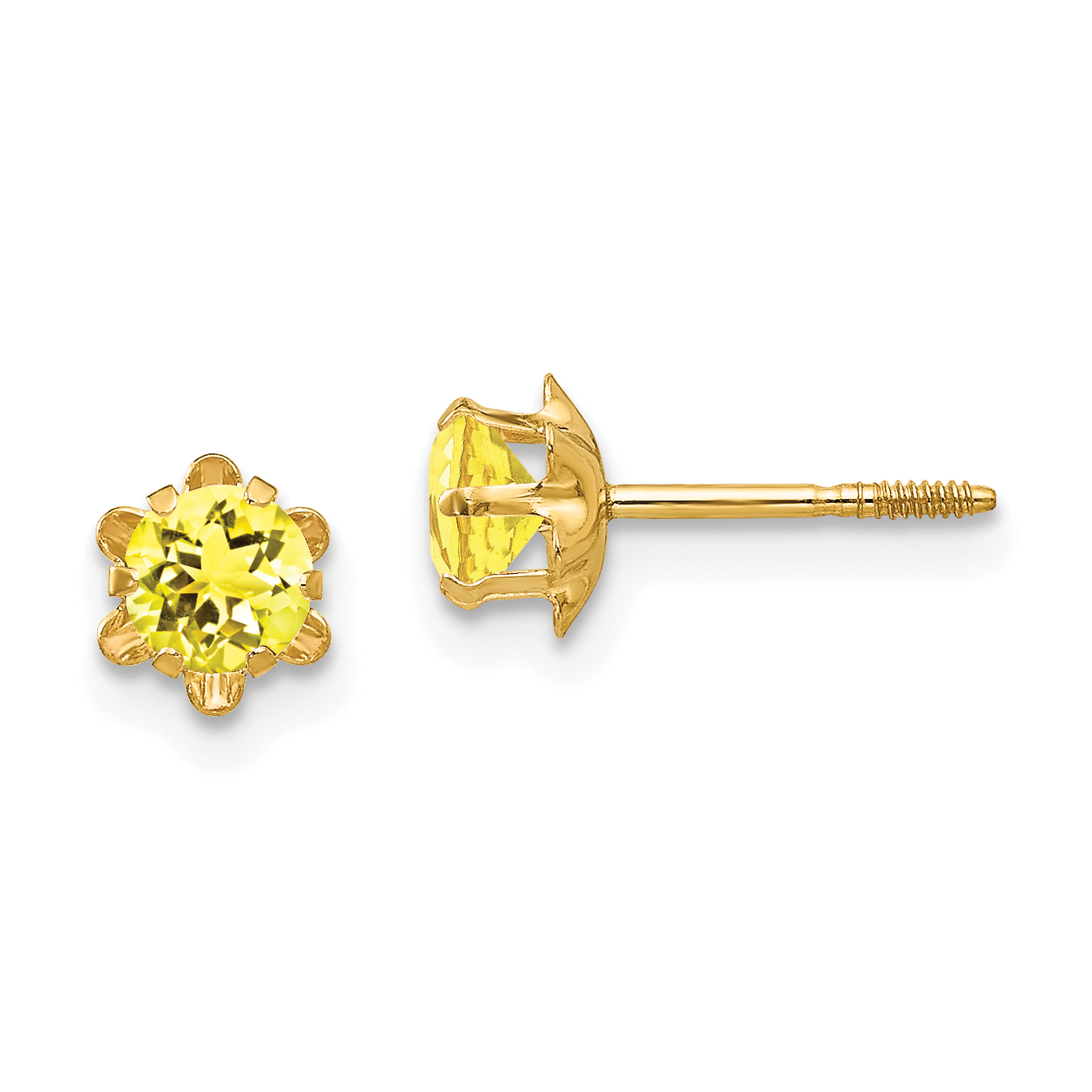 14k Madi K 4mm CZ Birthstone (Nov) Screwback Earrings (SE169)