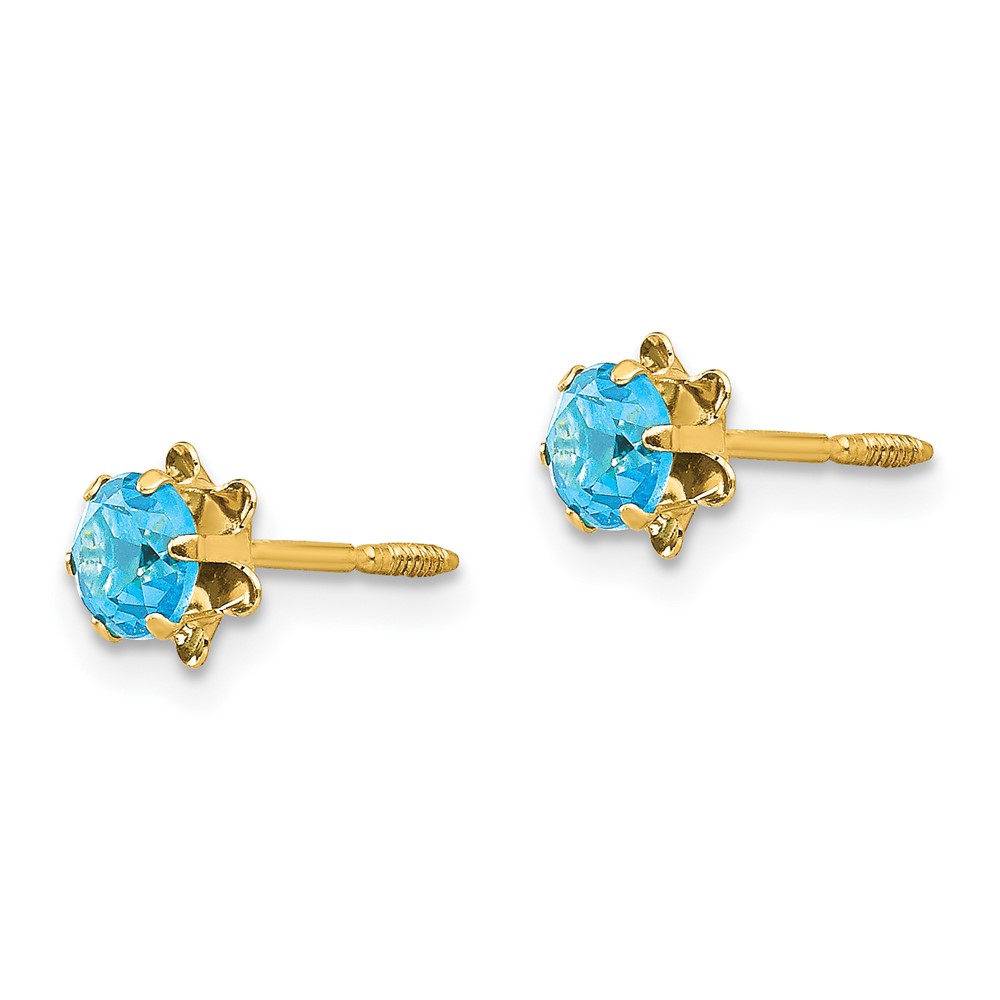 14k Madi K 4mm CZ Birthstone (Dec) Screwback Earrings (SE170)