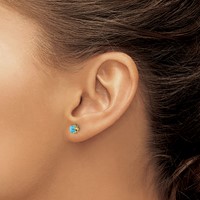 14K Yellow Gold Madi K 4mm Round CZ December Birthstone Screwback Post Earrings view 3