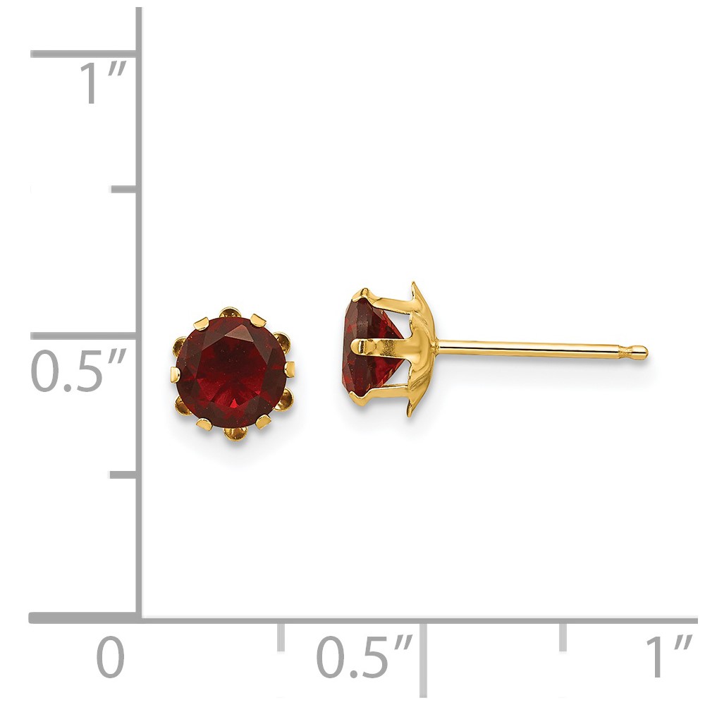 14k Madi K 5mm CZ Birthstone (Jan) Earrings (SE171)