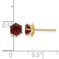 14K Madi K 5mm Round CZ January Birthstone Post Earrings view 3
