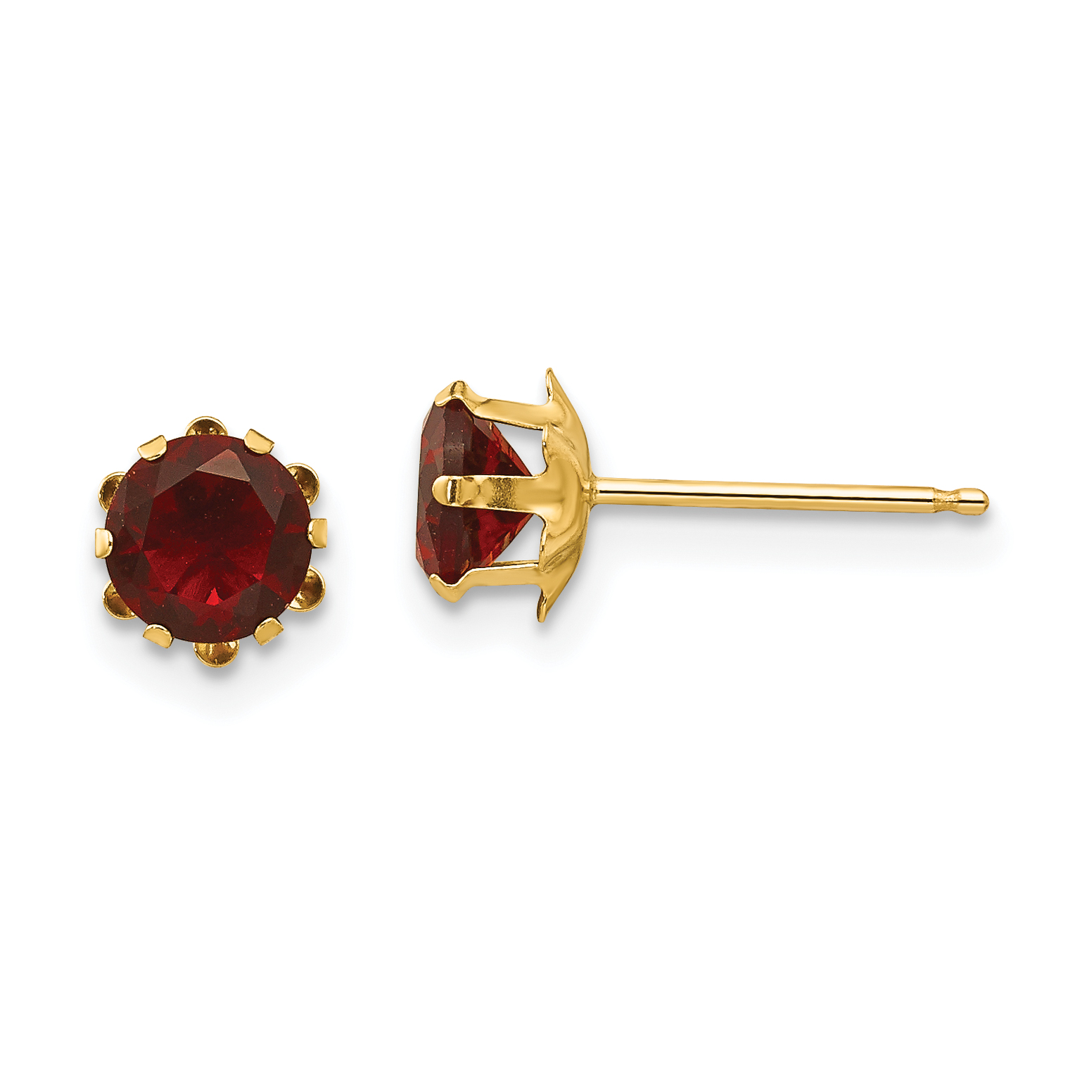 14k Madi K 5mm CZ Birthstone (Jan) Earrings (SE171)