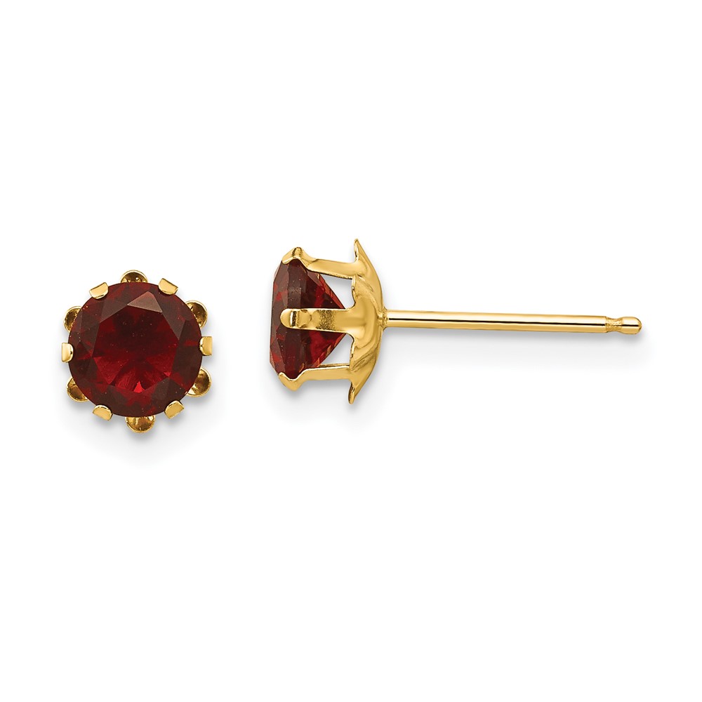 14k Madi K 5mm CZ Birthstone (Jan) Earrings (SE171)