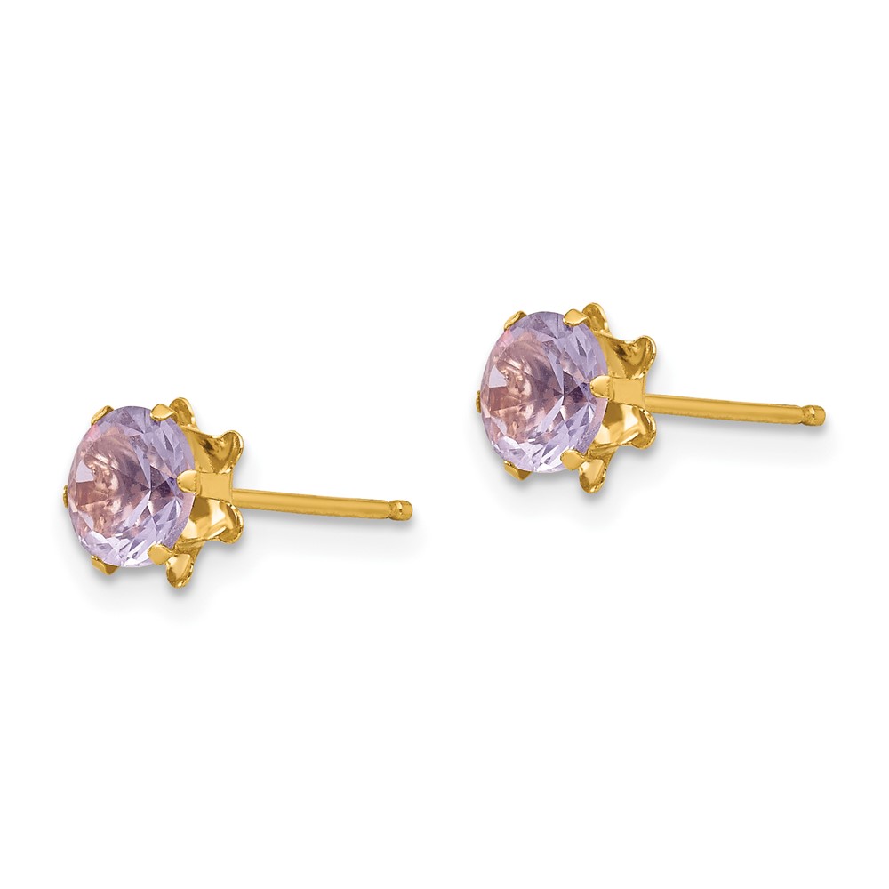 14k Madi K 5mm CZ Birthstone (Feb) Earrings (SE172)