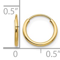 14K Yellow Gold Madi K 1x 10mm Endless Hoop Earrings view 4
