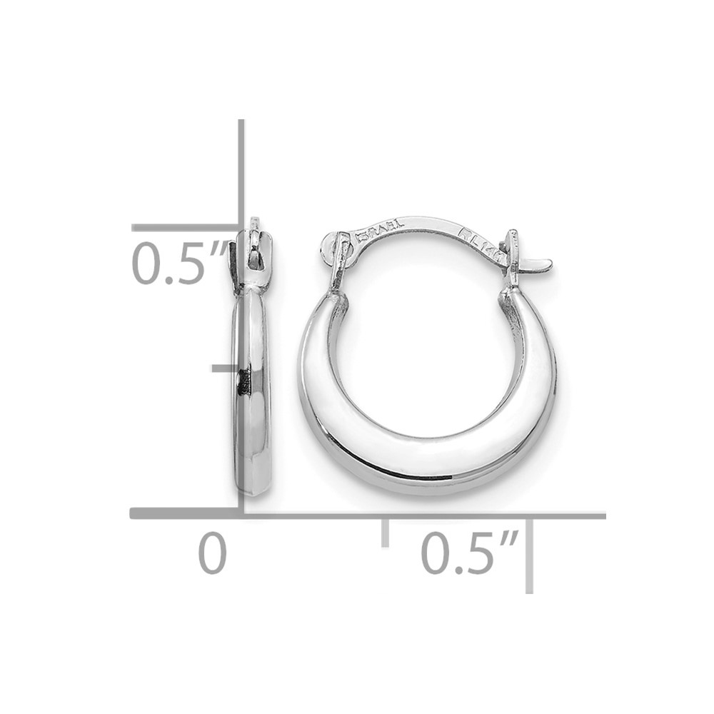 14k White Gold Madi K Small Hoop Earrings (SE1726)