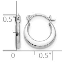 14K White Gold Madi K Small 1.6x 12mm Hoop Earrings view 4