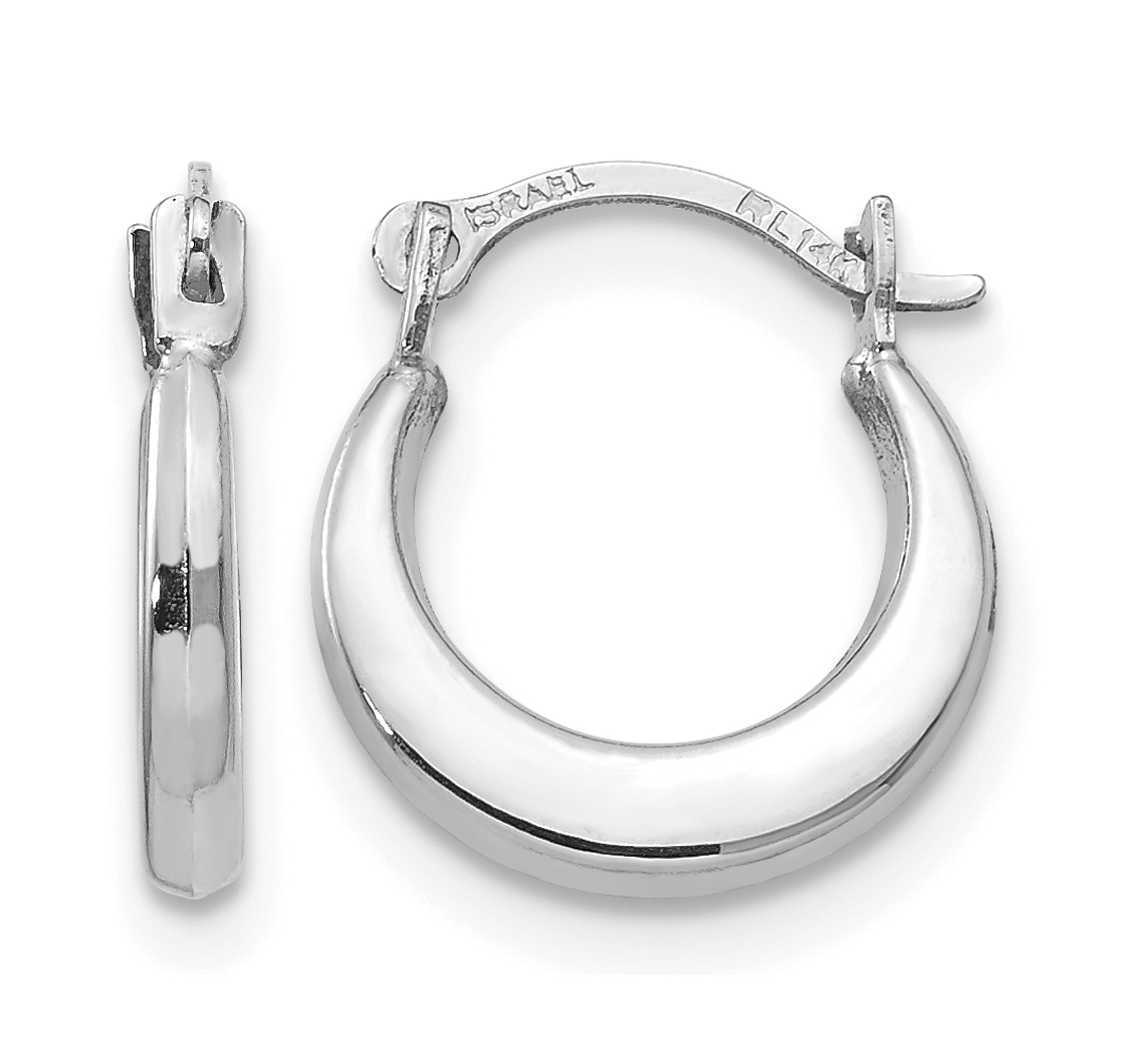 14k White Gold Madi K Small Hoop Earrings (SE1726)