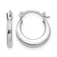 14K White Gold Madi K Small 1.6x 12mm Hoop Earrings view 1