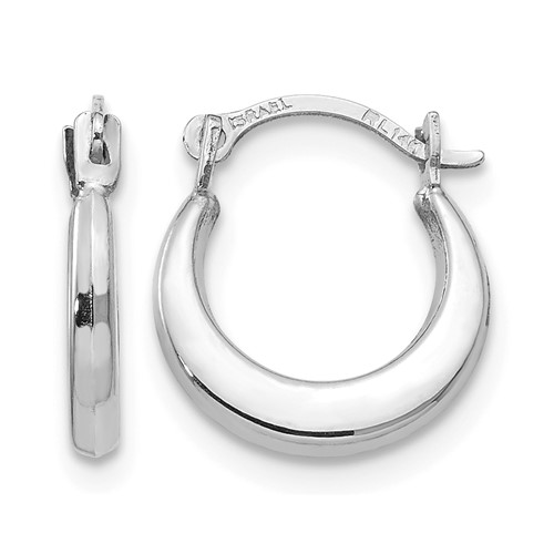 14K White Gold Madi K Small 1.6x 12mm Hoop Earrings