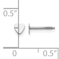 14K White Gold Madi K Tiny 4mm Heart Screwback Post Earrings view 4