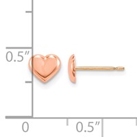 14K Rose Gold Madi K 6.00mm Heart Post Earrings view 4