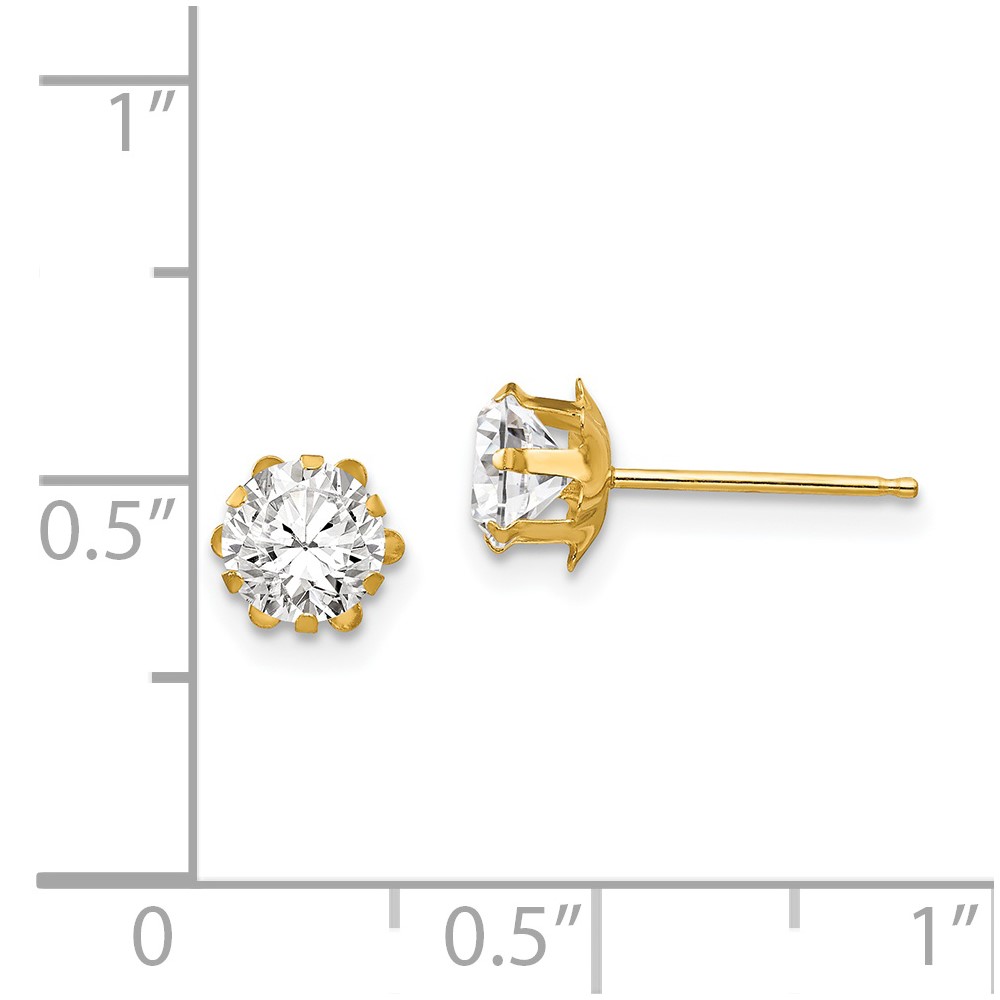 14k Madi K 5mm CZ Birthatone (Apr) Earrings (SE174)