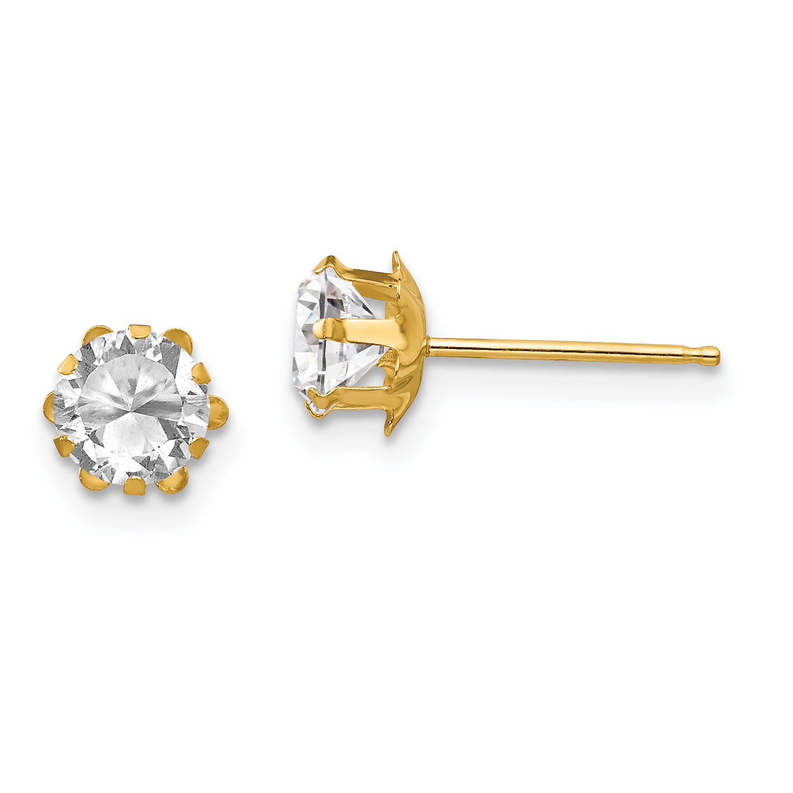 14k Madi K 5mm CZ Birthatone (Apr) Earrings (SE174)