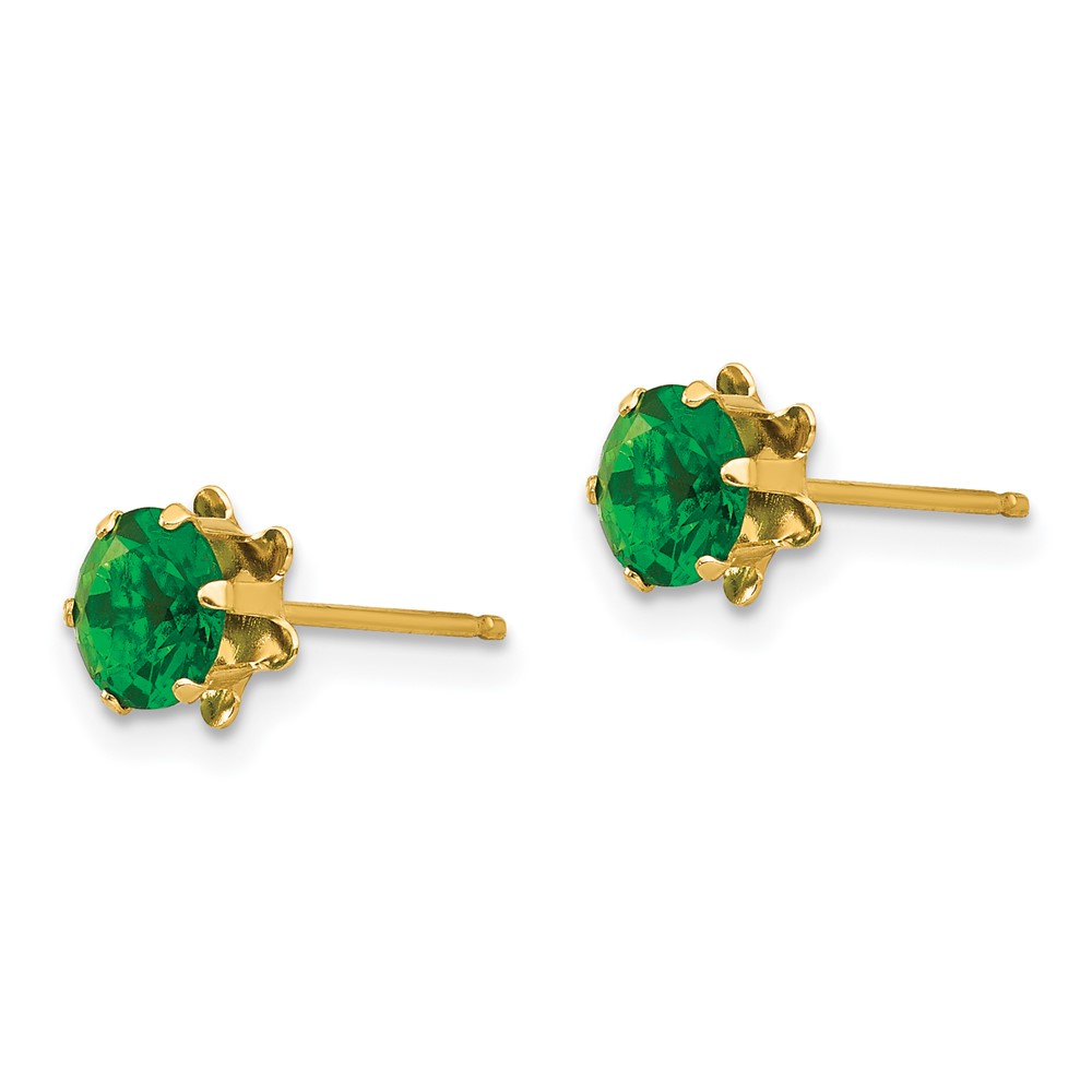 14k Madi K 5mm CZ Birthstone (May) Earrings (SE175)