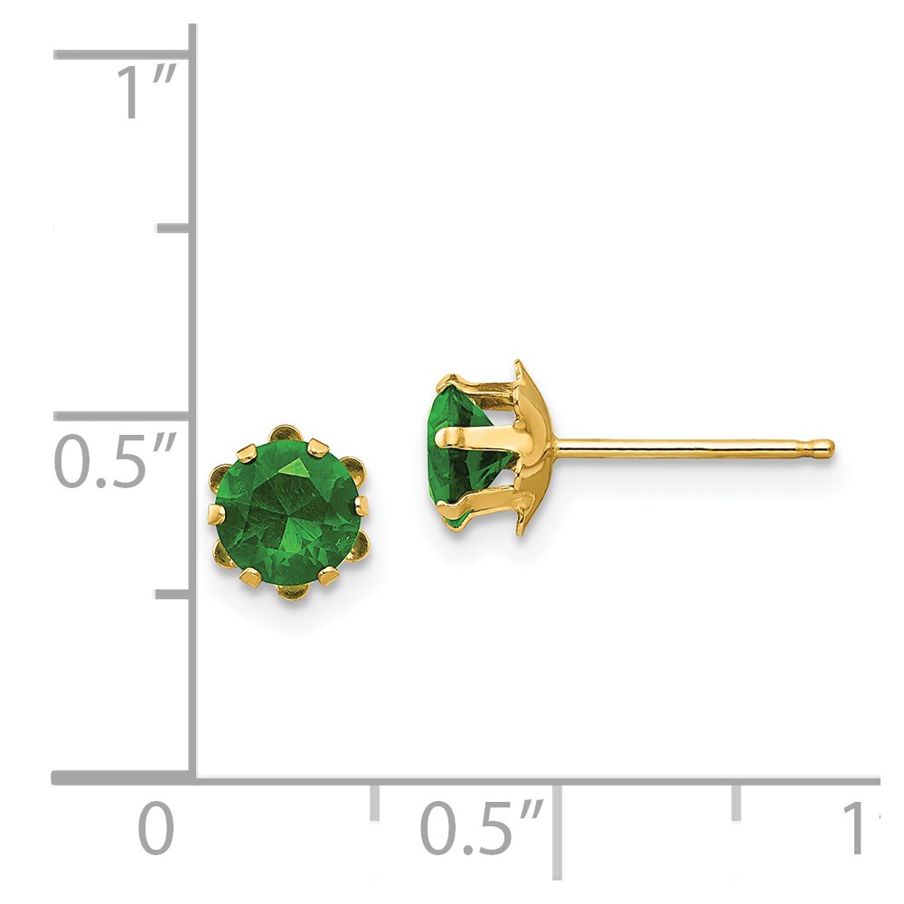 14k Madi K 5mm CZ Birthstone (May) Earrings (SE175)