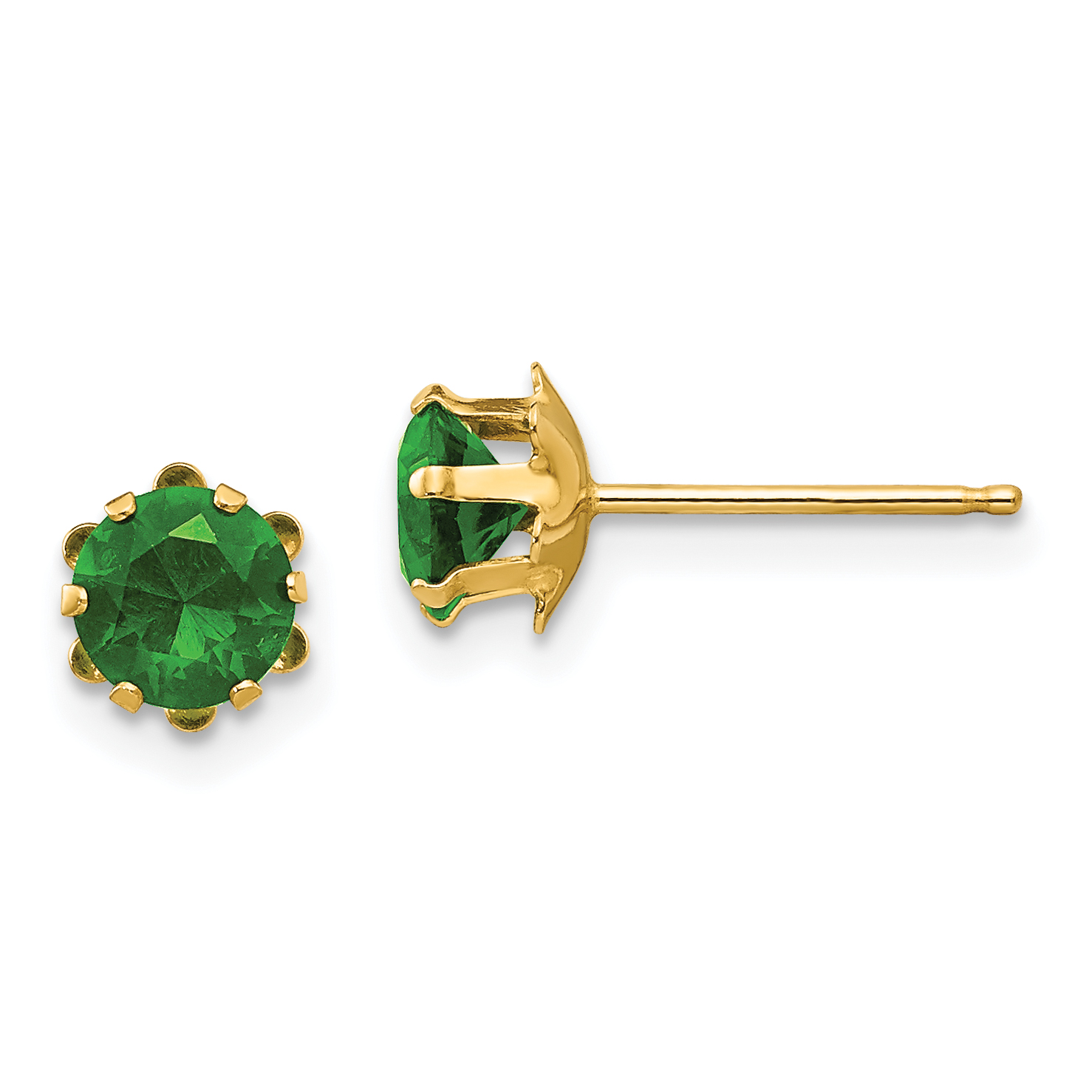 14k Madi K 5mm CZ Birthstone (May) Earrings (SE175)