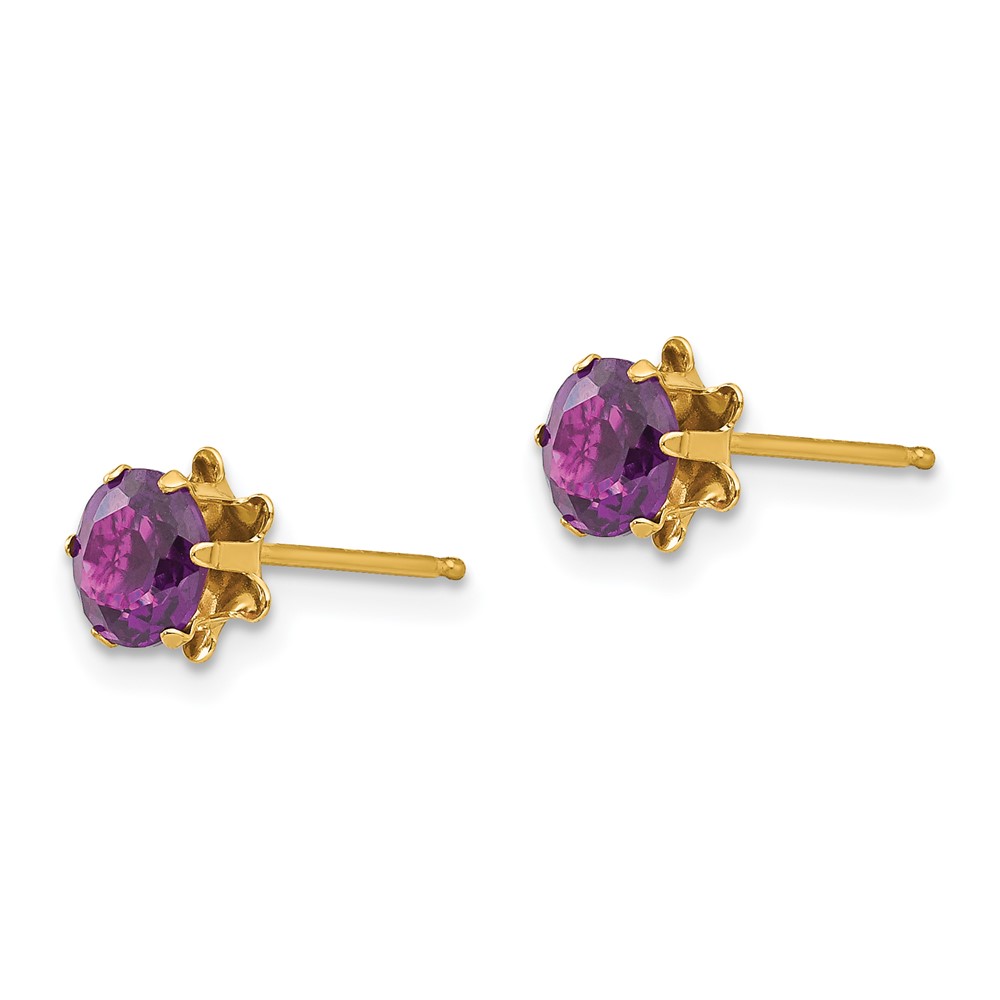 14k Madi K 5mm CZ Birthstone (Jun) Earrings (SE176)