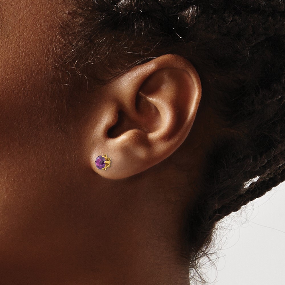 14k Madi K 5mm CZ Birthstone (Jun) Earrings (SE176)