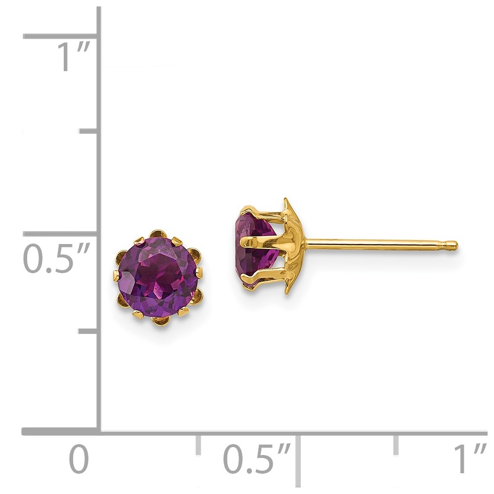 14k Madi K 5mm CZ Birthstone (Jun) Earrings (SE176)