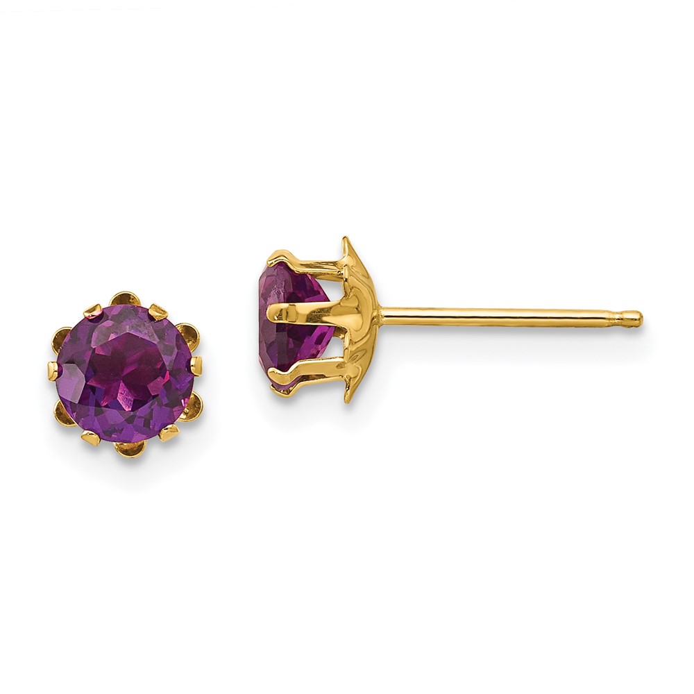 14k Madi K 5mm CZ Birthstone (Jun) Earrings (SE176)