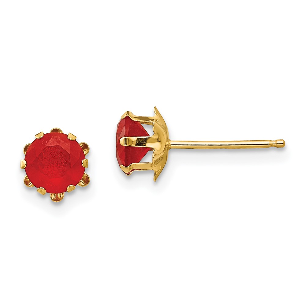 14k Madi K 5mm CZ Birthstone (Jul) Earrings (SE177)