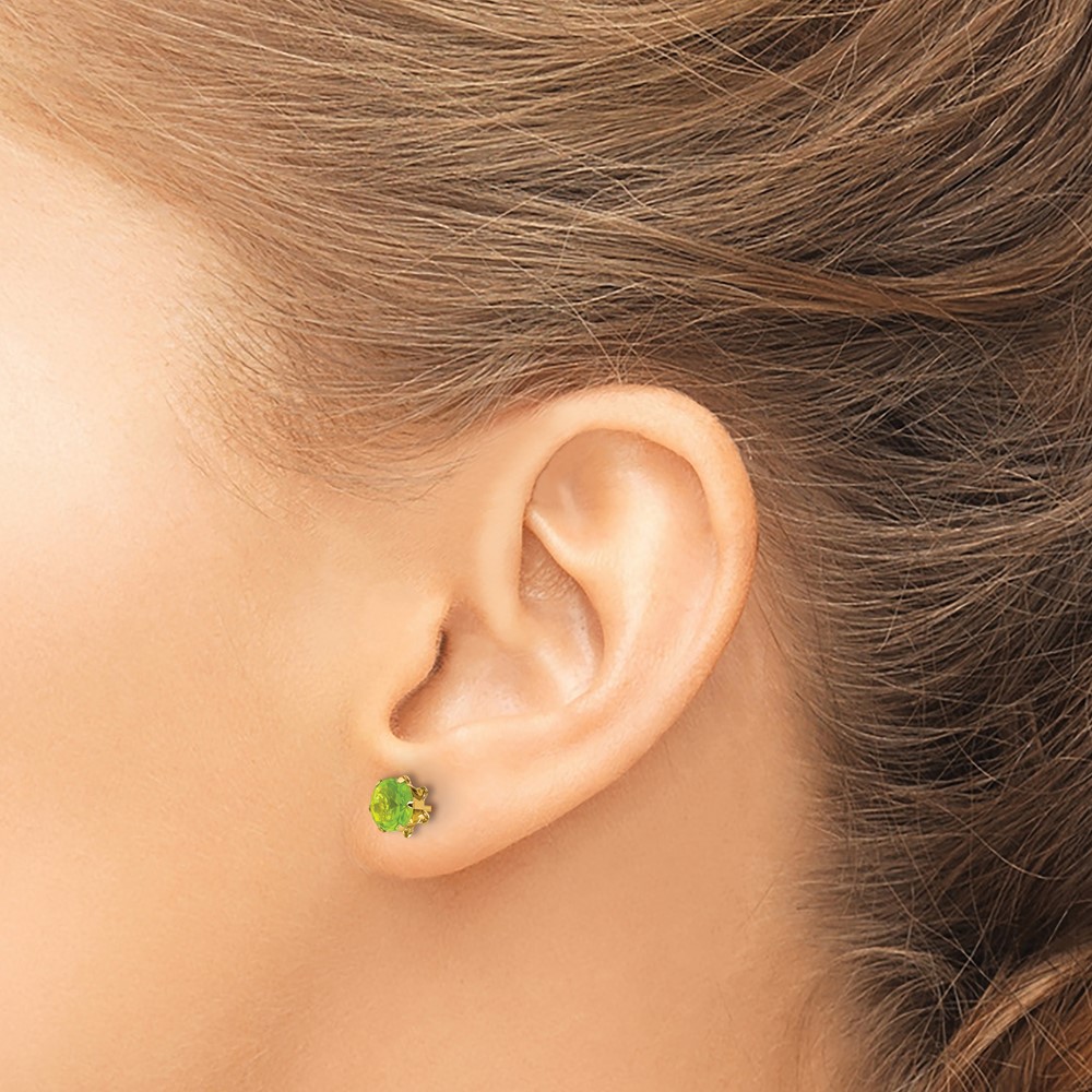 14k Madi K 5mm CZ Birthstone(Aug) Earrings (SE178)