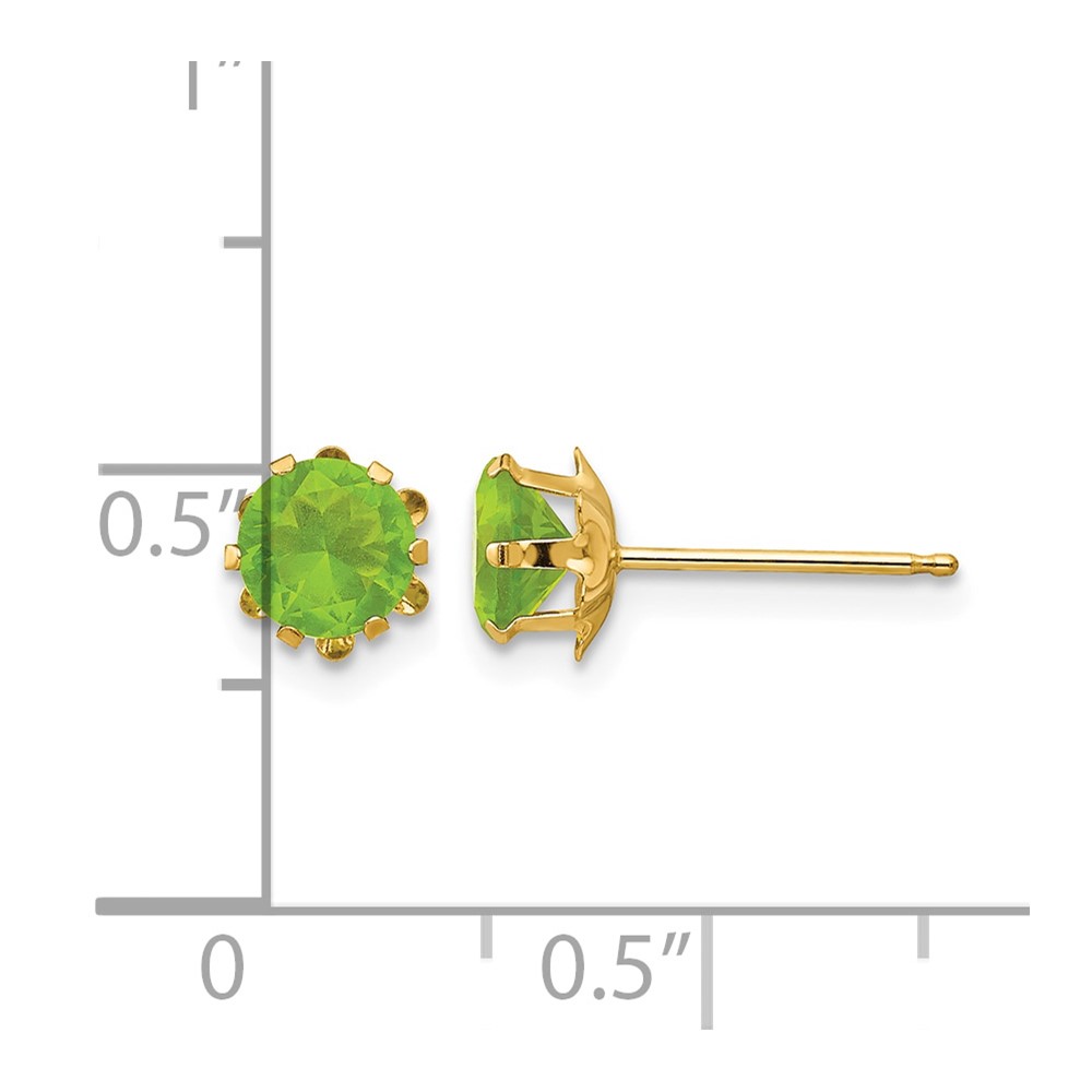 14k Madi K 5mm CZ Birthstone(Aug) Earrings (SE178)