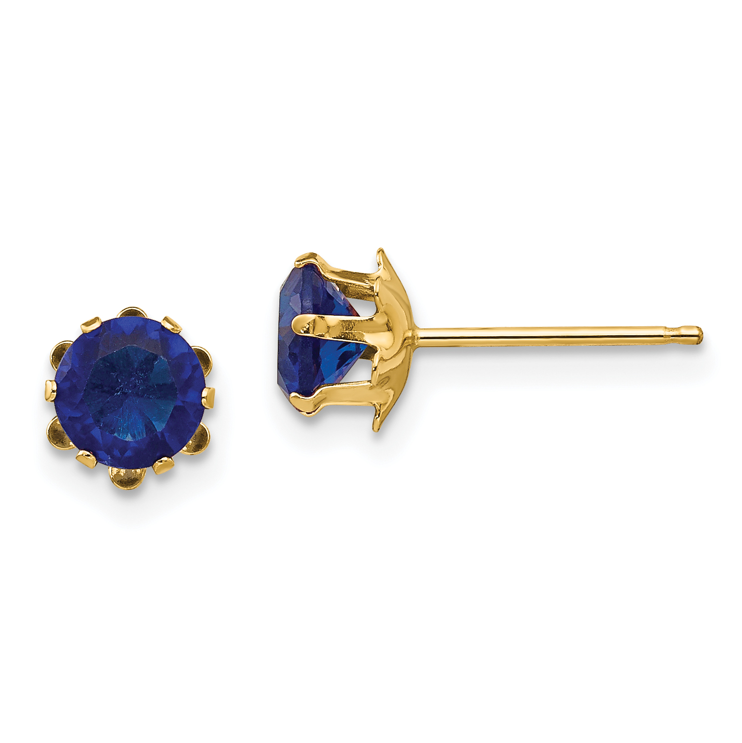 14k Madi K 5mm CZ Birthstone (Sep) Earrings (SE179)