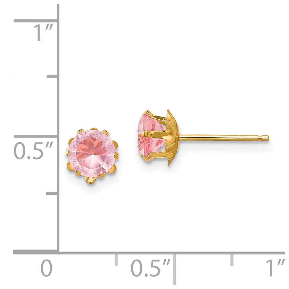14k Madi K 5mm CZ Birthstone (Oct) Earrings (SE180)