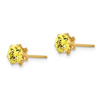 14K Yellow Gold Madi K 5mm Round CZ November Birthstone Post Earrings view 2