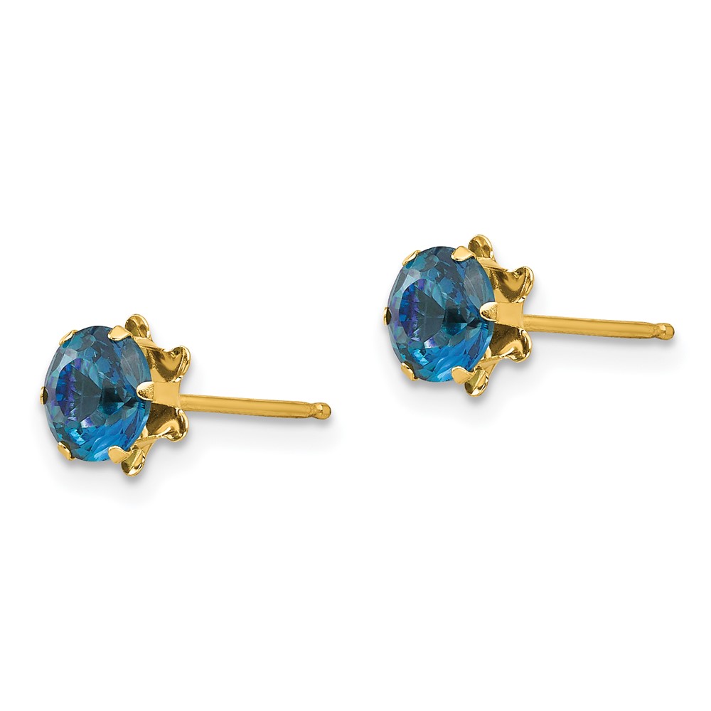 14k Madi K 5mm CZ Birthstone (Dec) Earrings (SE182)