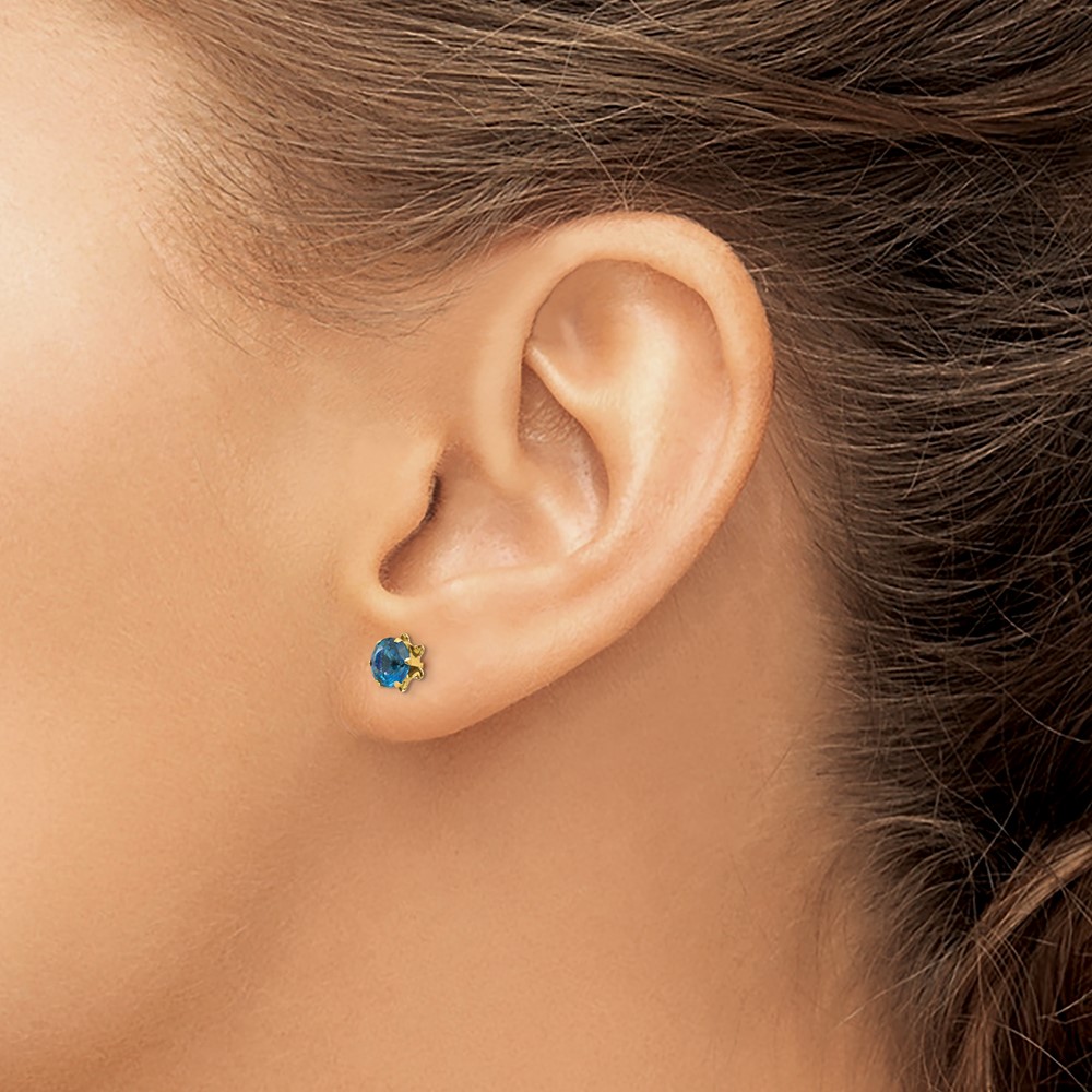 14k Madi K 5mm CZ Birthstone (Dec) Earrings (SE182)