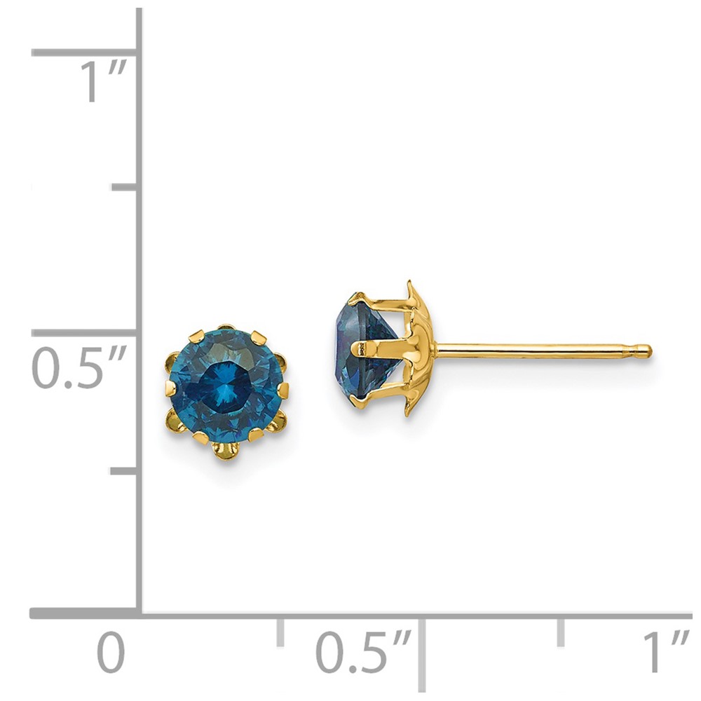 14k Madi K 5mm CZ Birthstone (Dec) Earrings (SE182)