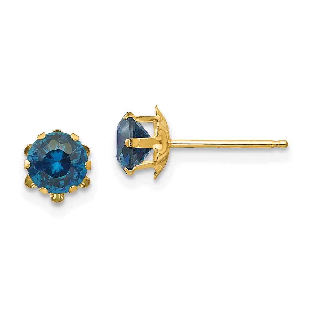 14k Madi K 5mm CZ Birthstone (Dec) Earrings (SE182)