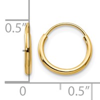 14K Yellow Gold Madi K 1.25x9mm Endless Hoop Earrings view 4