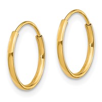 14K Yellow Gold Madi K 1.25x 12mm Endless Hoop Earrings view 2