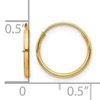 14K Yellow Gold Madi K 1.25x 12mm Endless Hoop Earrings view 4