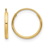 14K Yellow Gold Madi K 1.25x 12mm Endless Hoop Earrings view 1