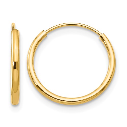 14K Yellow Gold Madi K 1.25x 13mm Endless Hoop Earrings