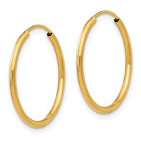 14K Yellow Gold Madi K 1.25x 17mm Endless Hoop Earrings view 2