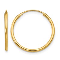 14K Yellow Gold Madi K 1.25x 17mm Endless Hoop Earrings view 1