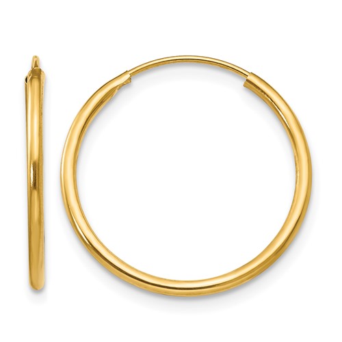 14K Yellow Gold Madi K 1.25x 17mm Endless Hoop Earrings