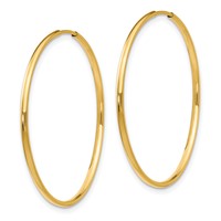 14K Yellow Gold Madi K 1.25x 33mm Endless Hoop Earrings view 2
