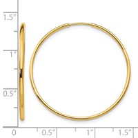 14K Yellow Gold Madi K 1.25x 33mm Endless Hoop Earrings view 4
