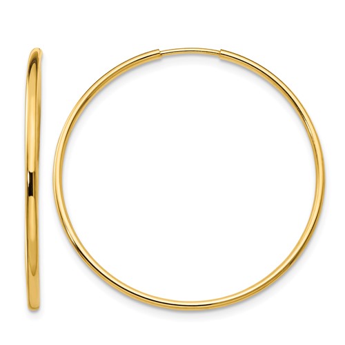 14K Yellow Gold Madi K 1.25x 33mm Endless Hoop Earrings