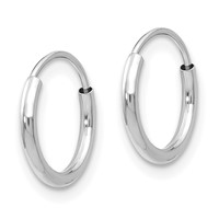 14K White Gold Madi K 1.25x 9mm Endless Hoop Earrings view 2